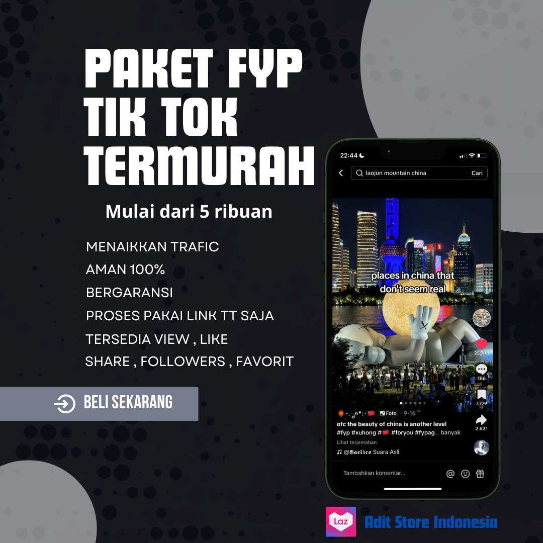 Paket Fyp Tik Tok / Followers Tik Tok Permanen View Like Komen Share Favorit Harga 2,500 rupiah*Gratis Ongkir