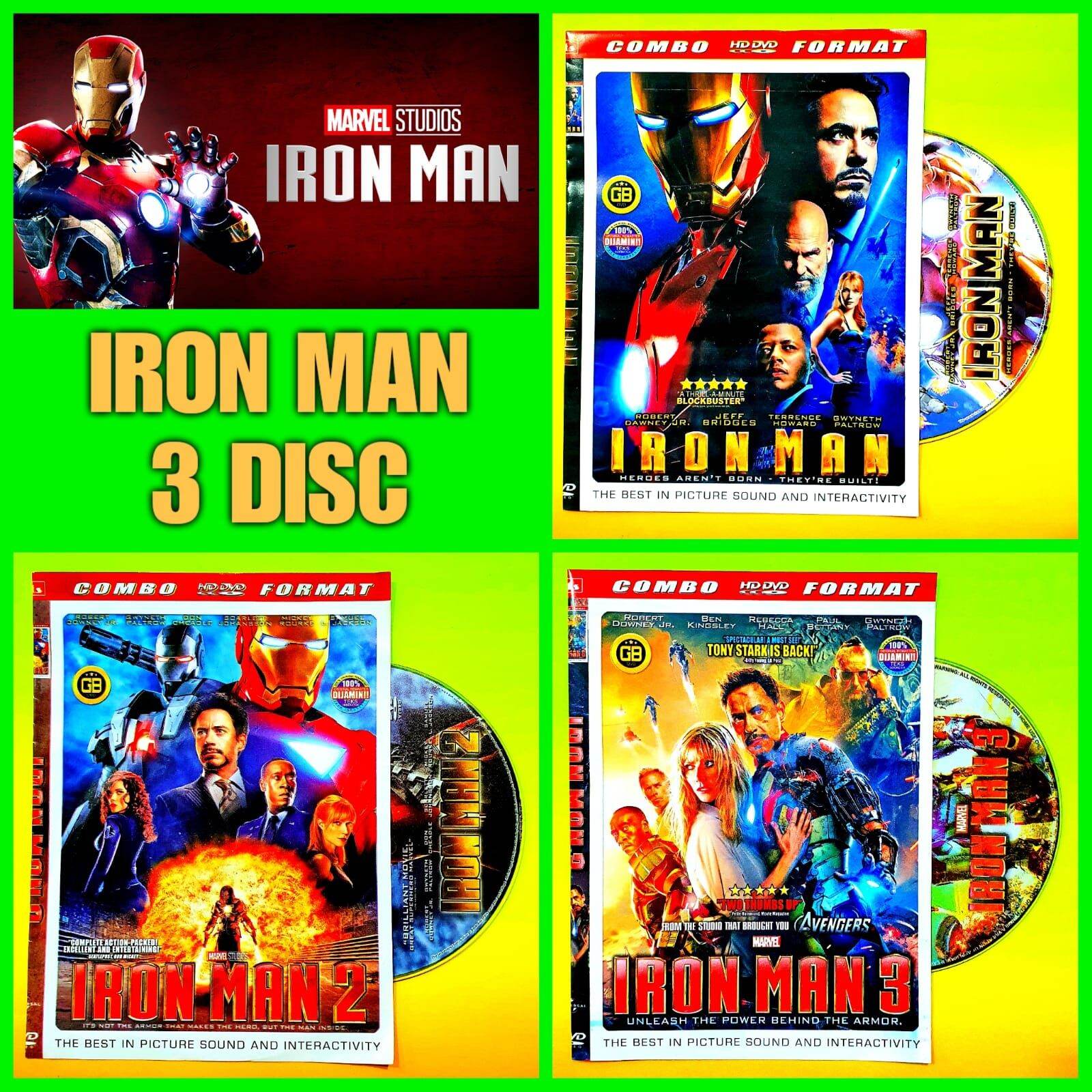KASET DVD FILM MARVEL IRON MAN LENGKAP KASET-INI BUKAN KASET DVD