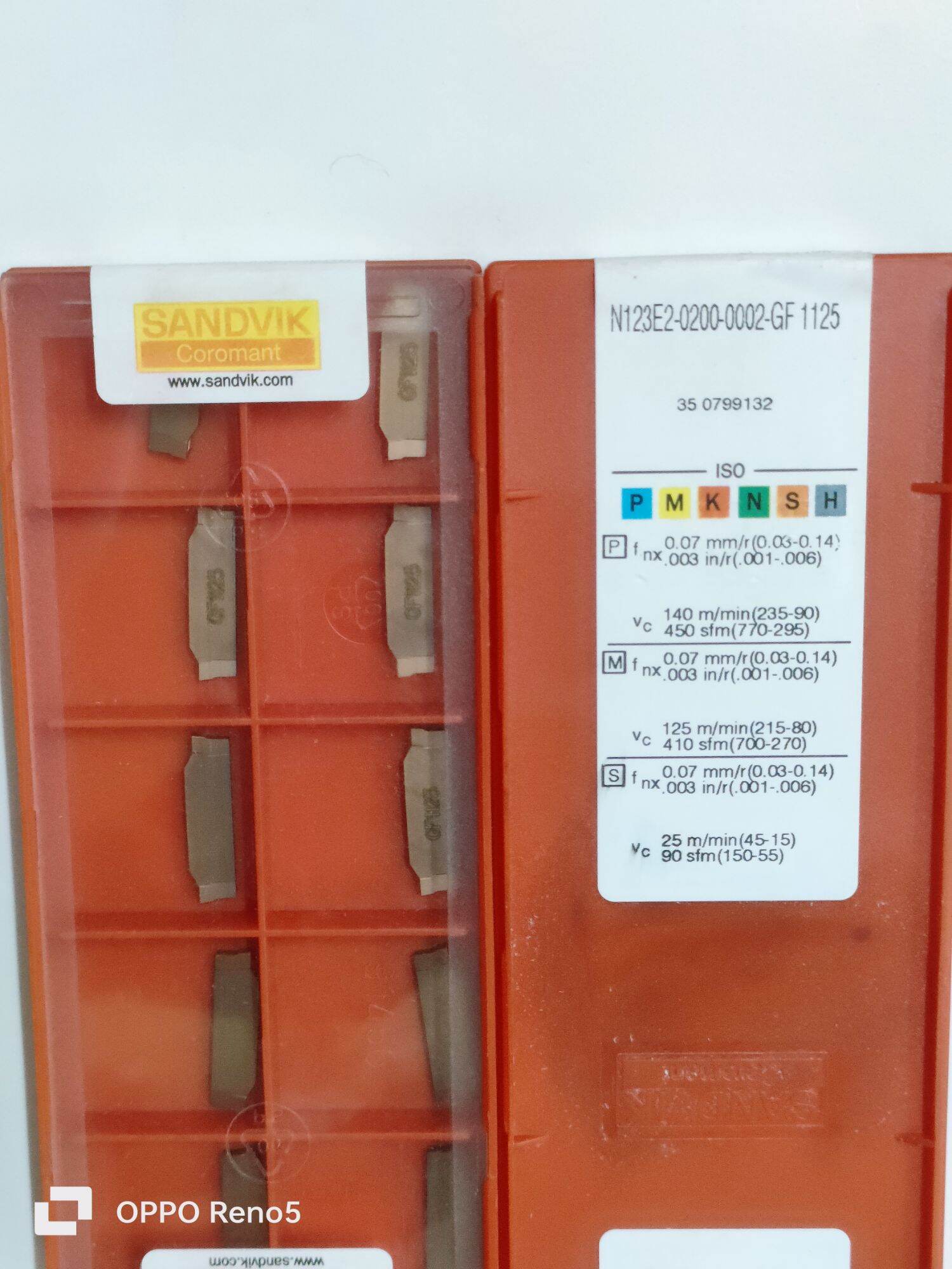 Insert Parting Grooving Cutting SANDVIK N123E2-0200-0002-GF-1125 