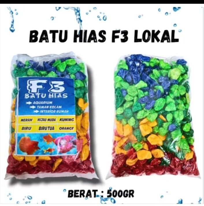 Hiasan dekorasi taman aquarium batu hias warna F2 | F3 LOKAL 500 GR