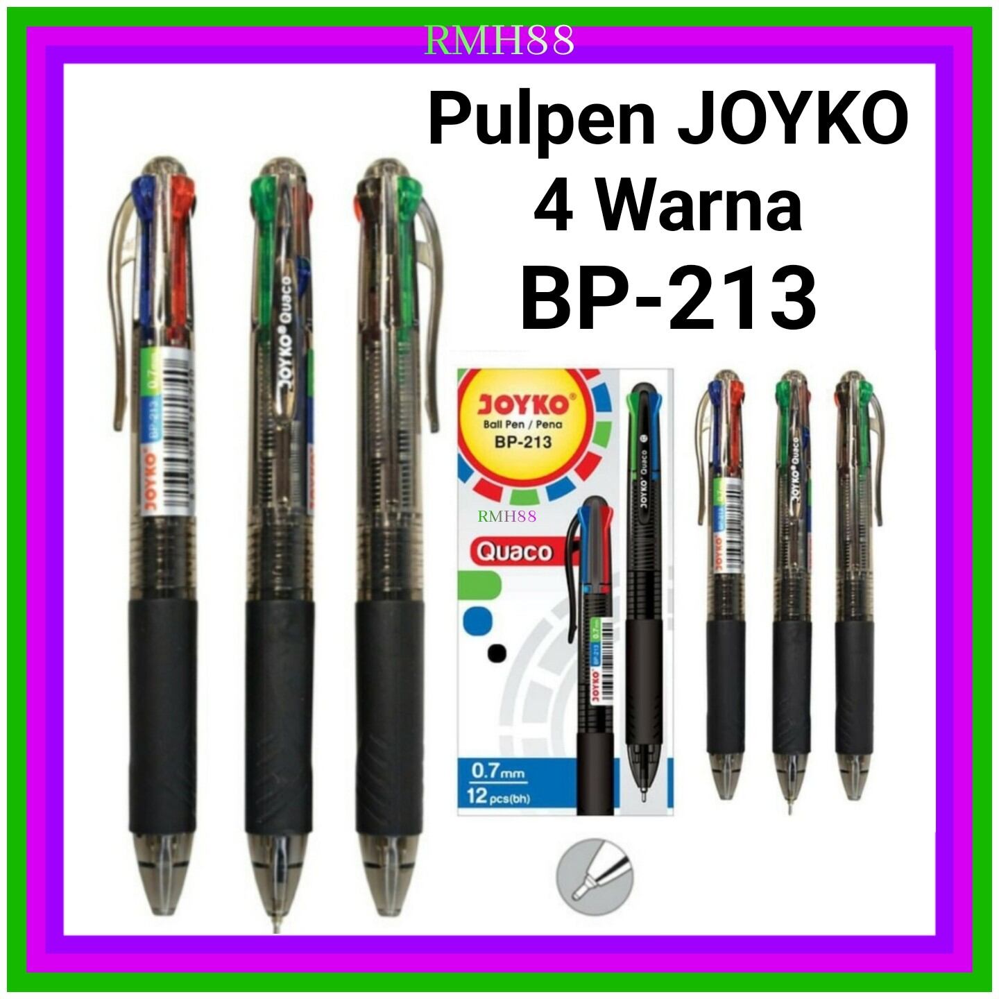 1 Pak Pulpen 4 Warna JOYKO QUACO BP-213 isi 12 Pcs ] | Lazada Indonesia