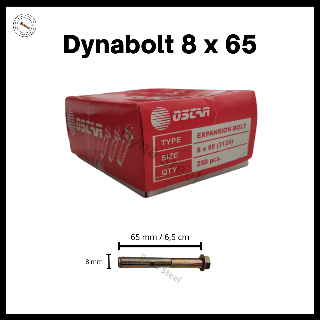 Dynabolt 8 x 65 mm OSCAR /Dinabol/dinabolt/dinabold /BAUT TEMBOK/BAUT ...