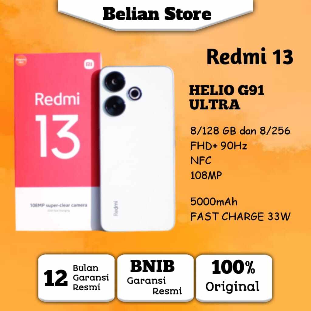 xiaomi redmi 13 8/128 dan 8/256GB garansi resmi Harga  2,099,000 Ringgit*Penghantaran Percuma