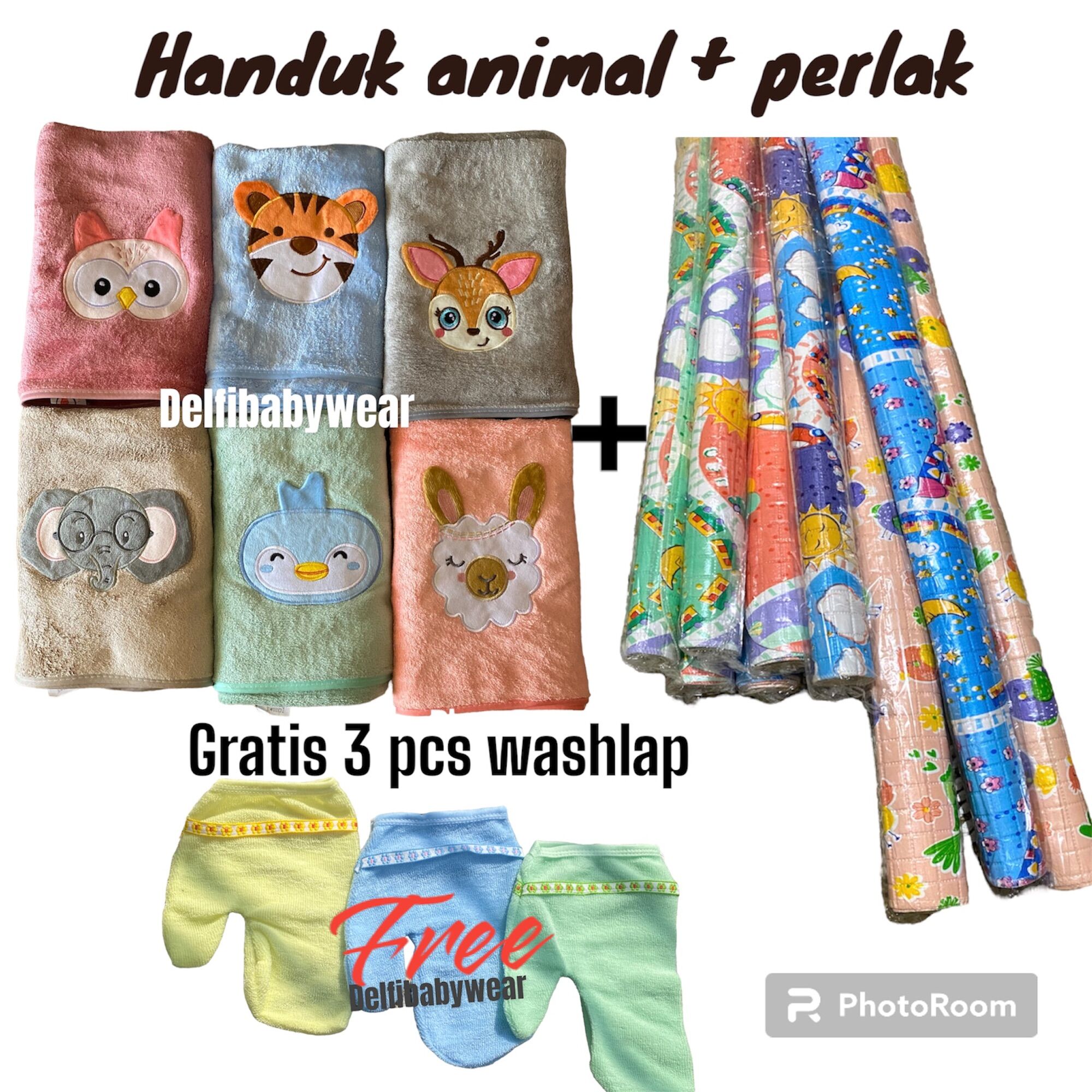 Paket Hemat Handuk Perlak GRATIS Washlap