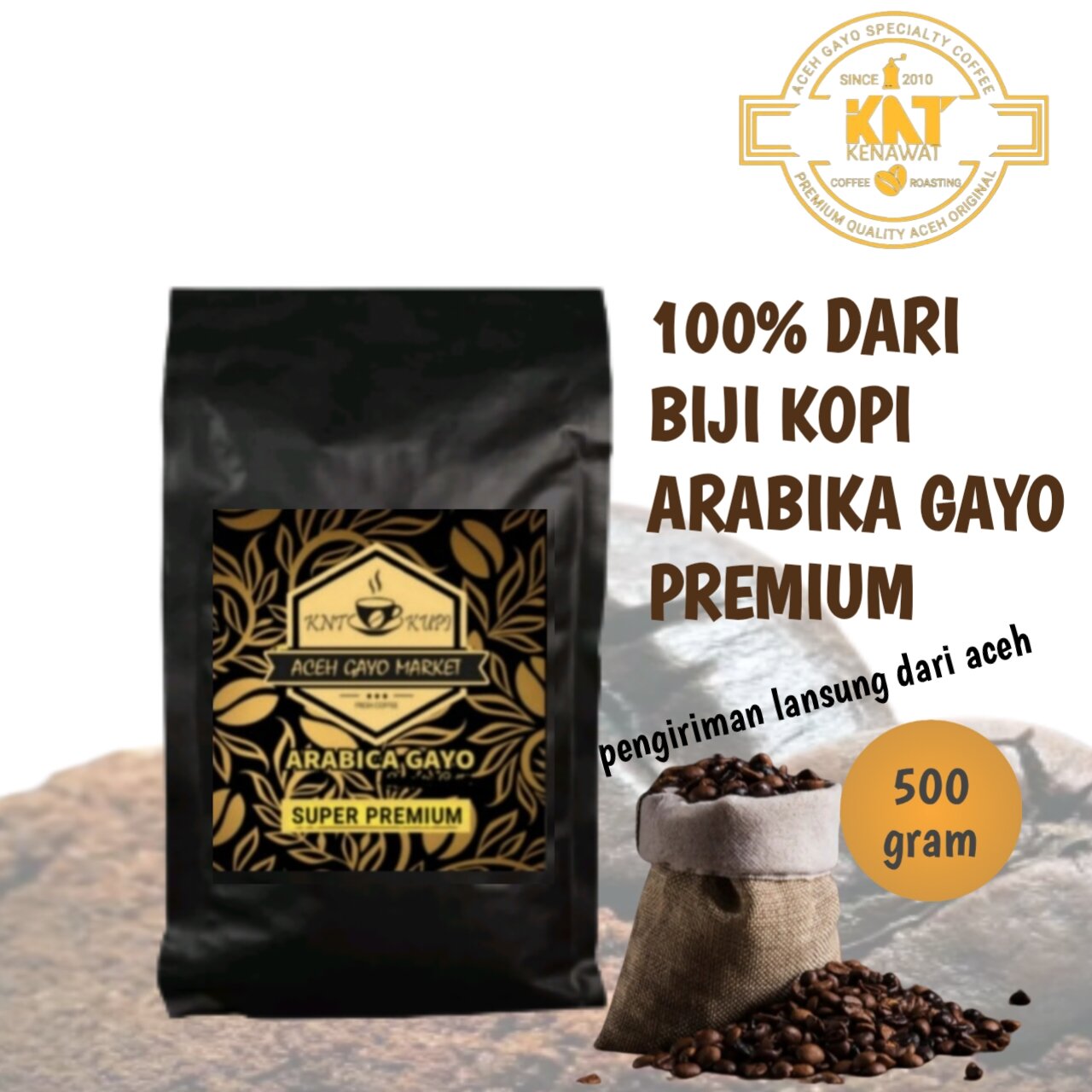 Premium Super Gayo Arabica Coffee 500 Grams Pure Fine Powdered Coffee Without Dust.