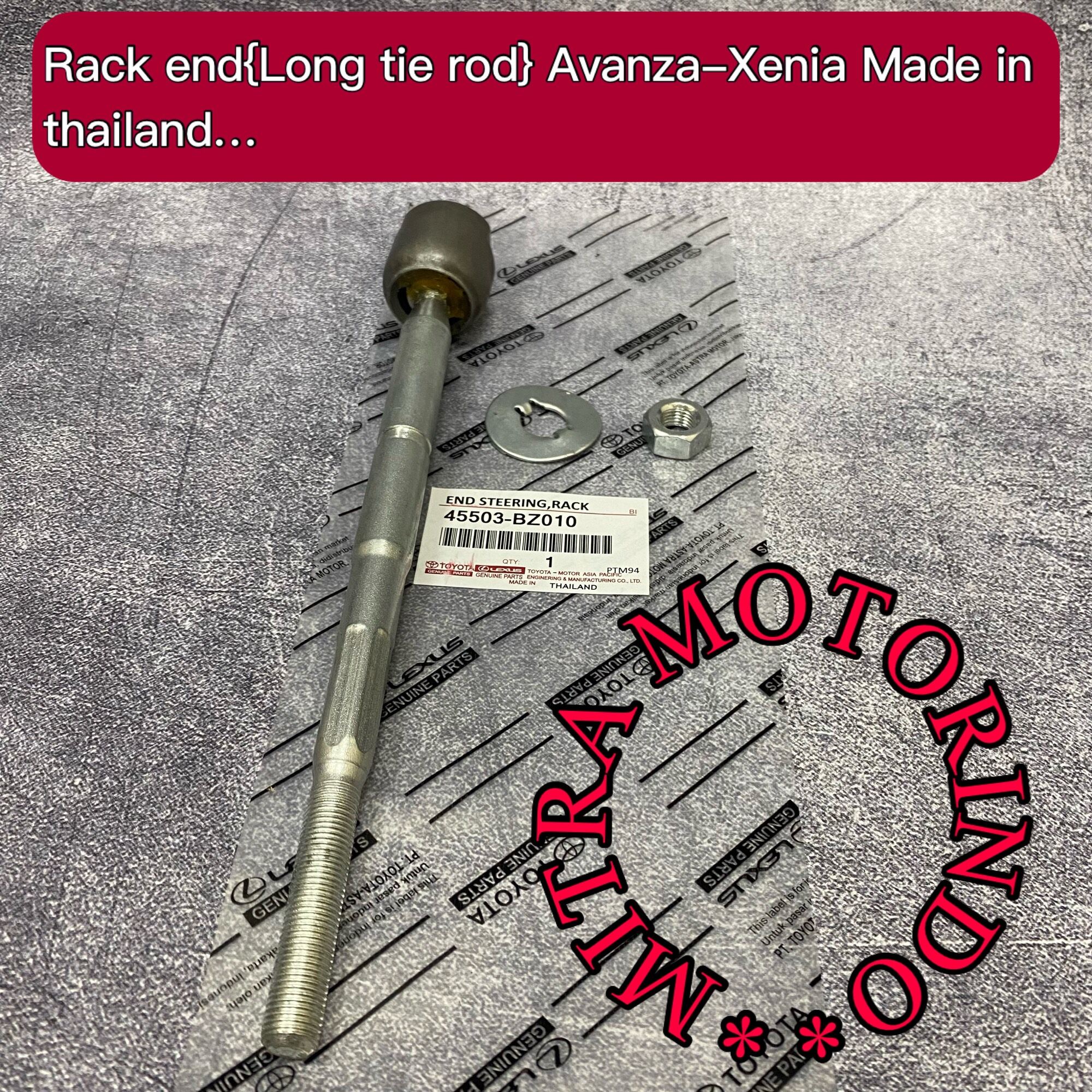 Rack end / Long tie rod avanza1.3cc/1.5cc /Xenia 1.3cc sirion 45503-BZ010 Harga 58,500 rupiah*Gratis Ongkir