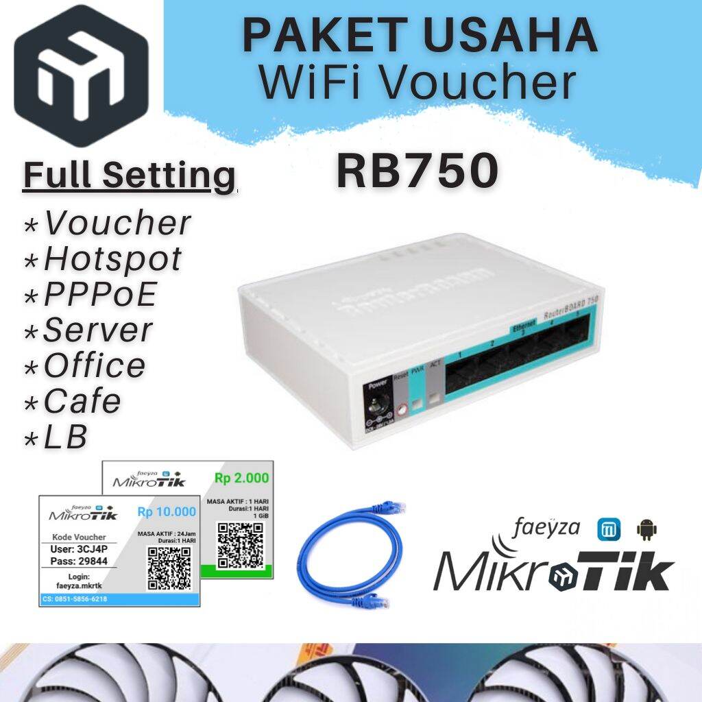 Mikrotik RB750 Full Setting Voucher Hotspot PPPoE Server RT RW Net ...
