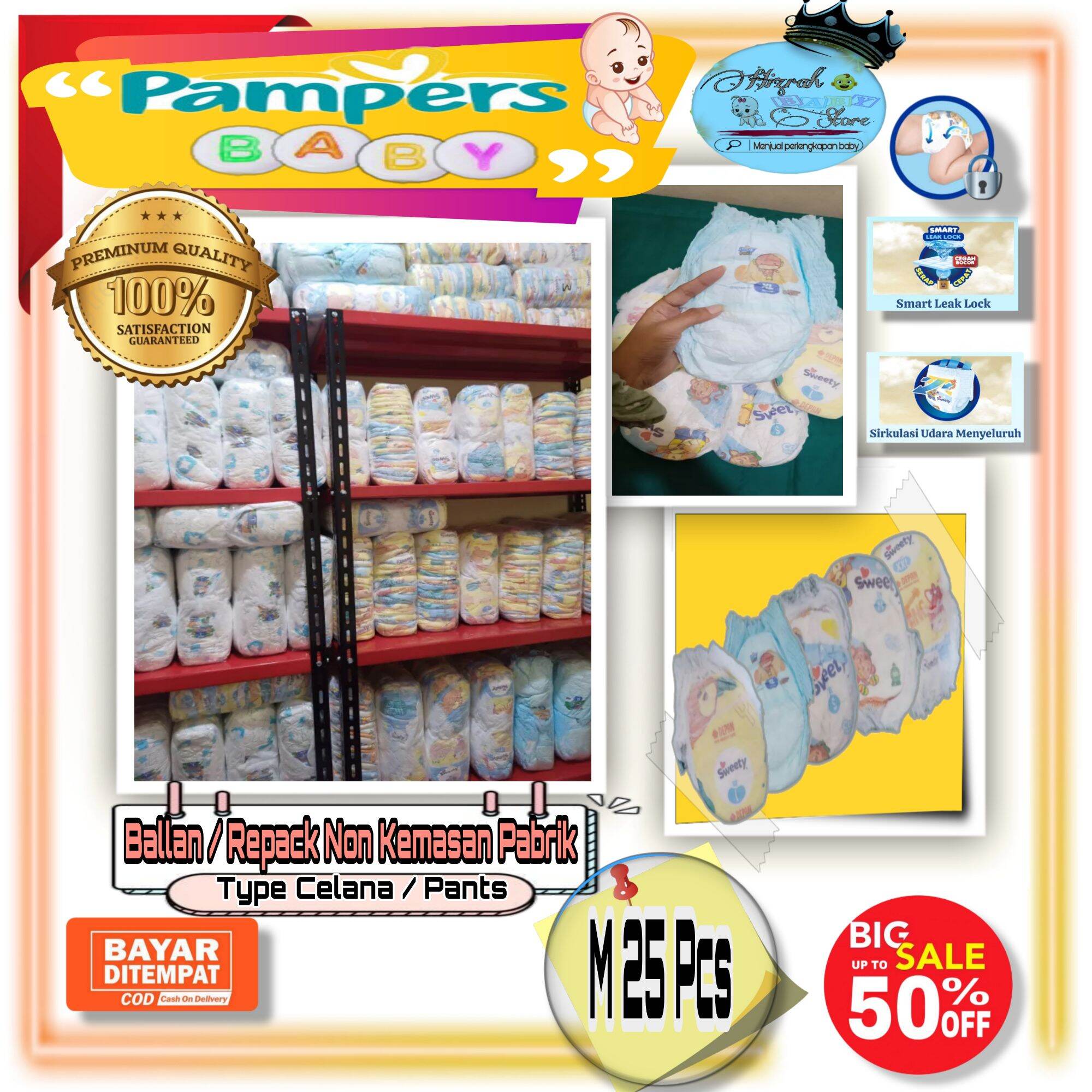 Pampers Repack Isi 25 Ukuran M Murah Pampers Sweety Repack Pampers