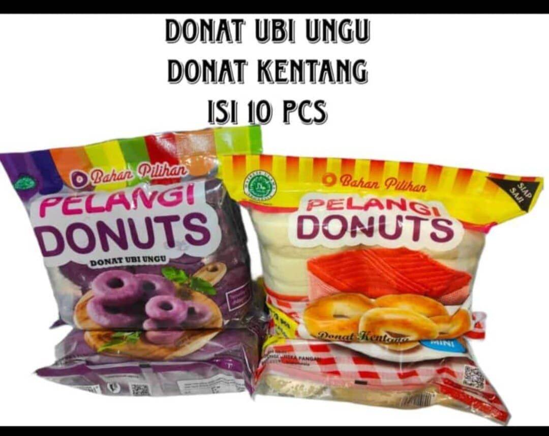 Donat Pelangi Rasa Kentang And Ubi Ungu Ukuran Gede Isi 10 Pk Lazada