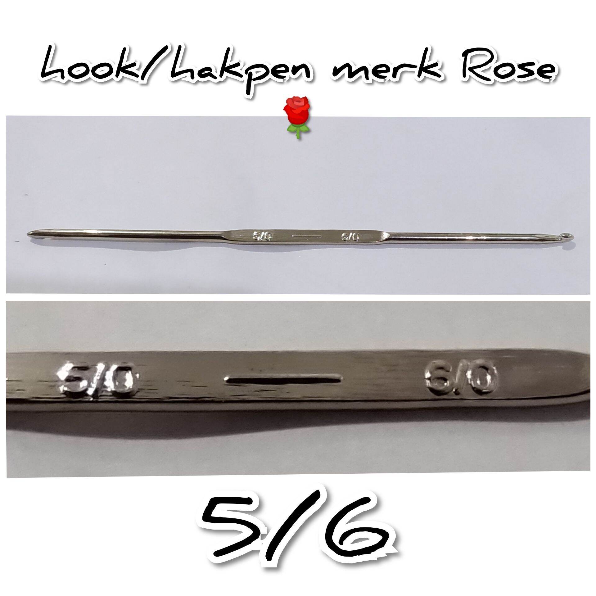 hakpen / crochet hook / jarum rajut besi Rose (dijual per 1 pcs)