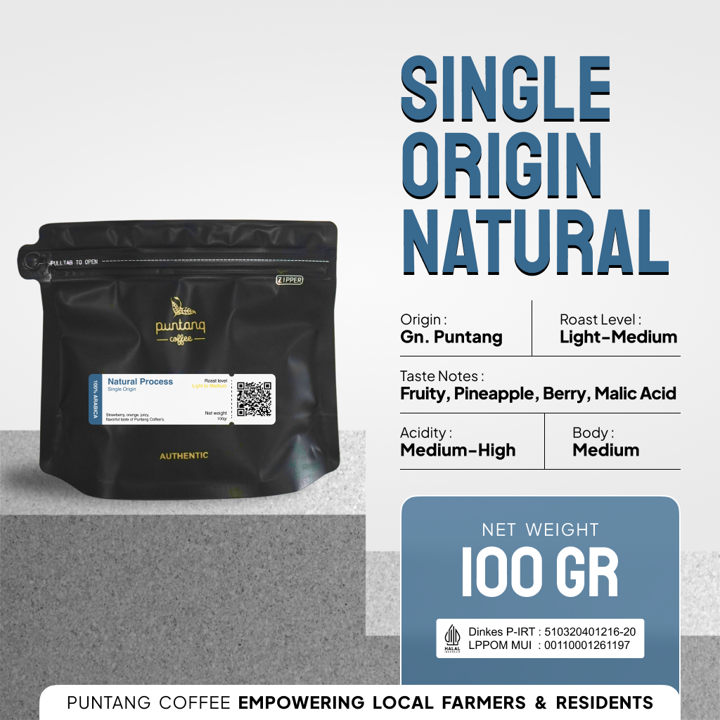 Biji Kopi Bubuk Arabika Puntang Original Natural Arabica Coffee Beans Manual Brew Coffe 100 gram