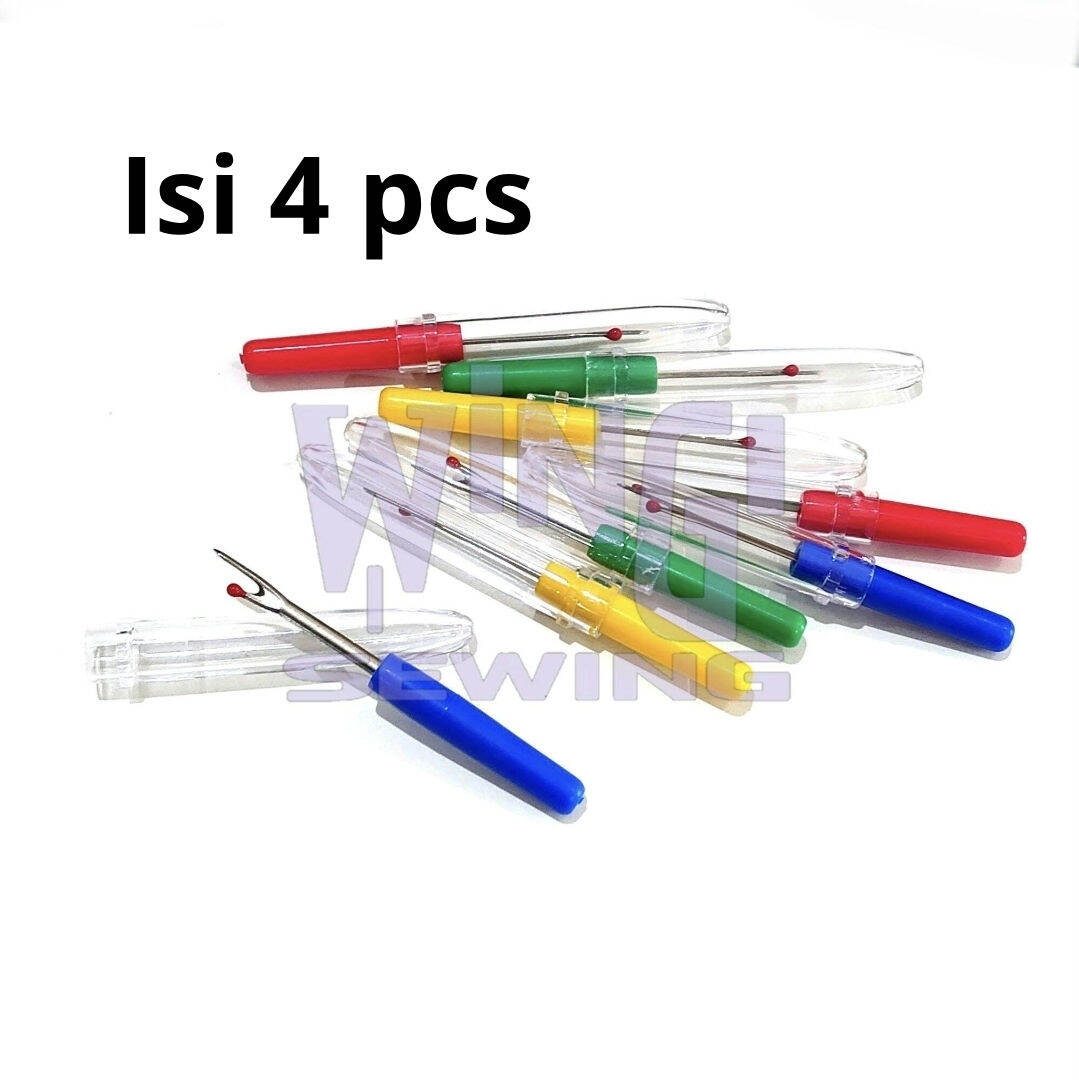 isi 4 SONTEKAN KECIL Dedelan Pendedel Seam Ripper Alat Bongkar Benang Mesin Jahit