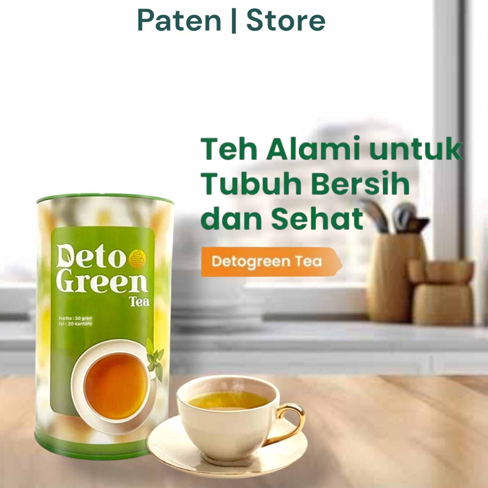DETOGREEN Teh Organik Detoks Sistem Pecernaan Untuk Usus Sehat dan Bersih isi lebih banyak