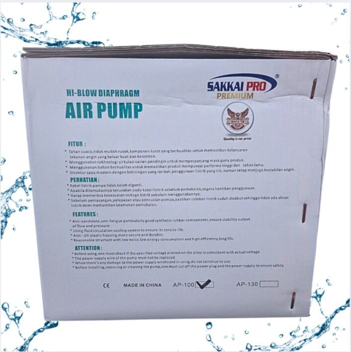 SAKKAI PRO AIRPUMP AP 250 HI BLOW DIAPHRAGM POMPA UDARA AERATOR KOLAM AQUARIUM