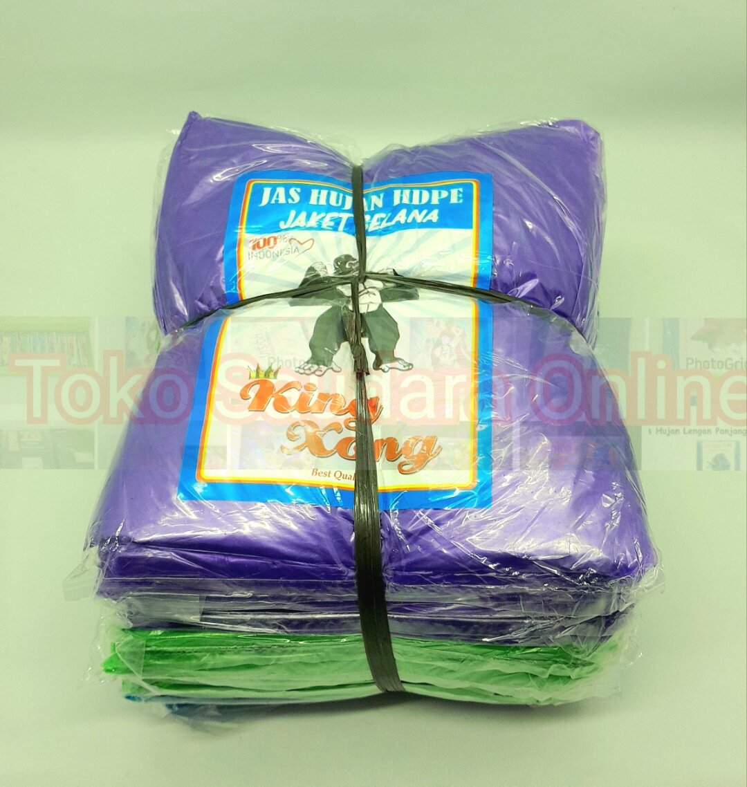 3 Lusin (36pcs) Jas Hujan King Kong Setelan Jaket Dan Celana Jas Hujan Plastik Tebal Jas Hujan Murah Harga 85,000 Ringgit*Penghantaran Percuma