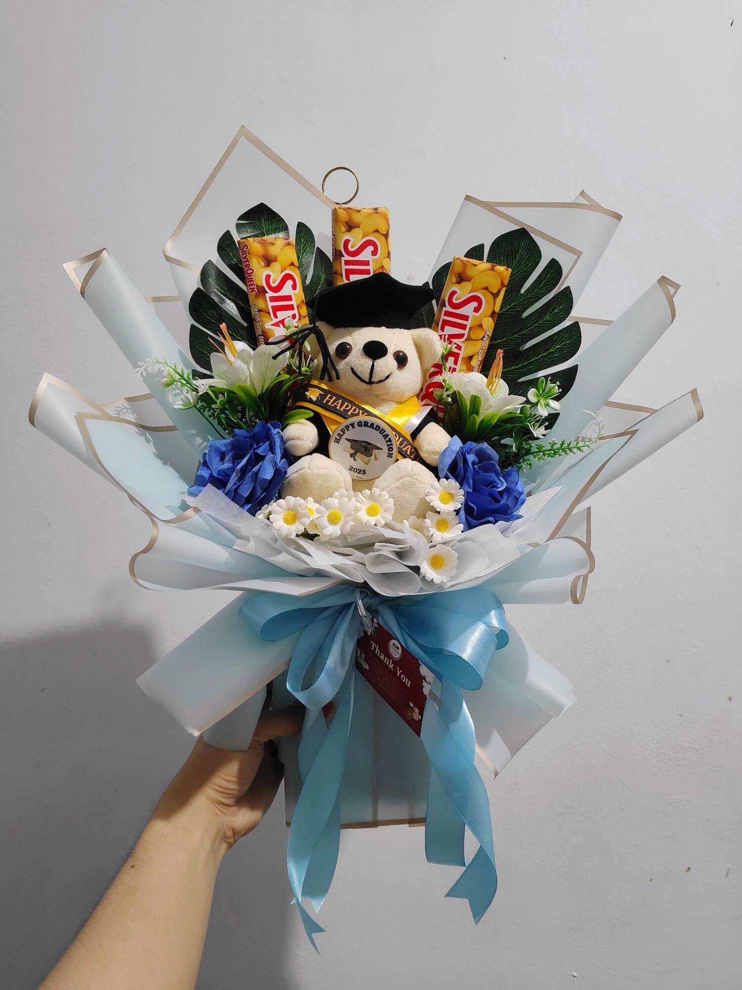 Buket Coklat Wisuda Bisa Custom Nama | Buket Boneka | Buket Wisuda | Buket Bunga artifisial