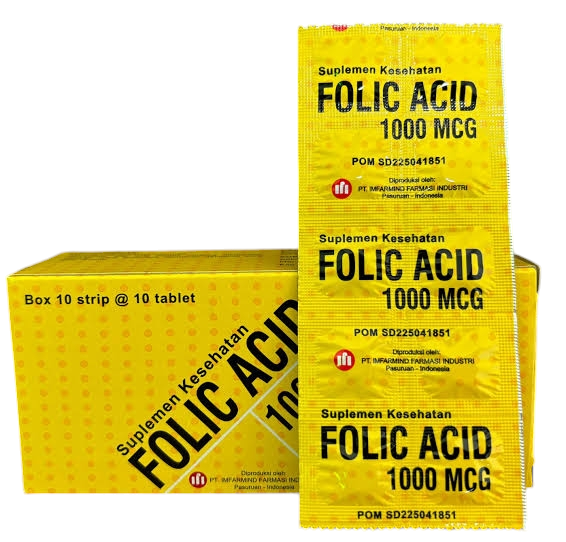 Folic Acid 1000 Mcg IFI Strip 10 Tablet