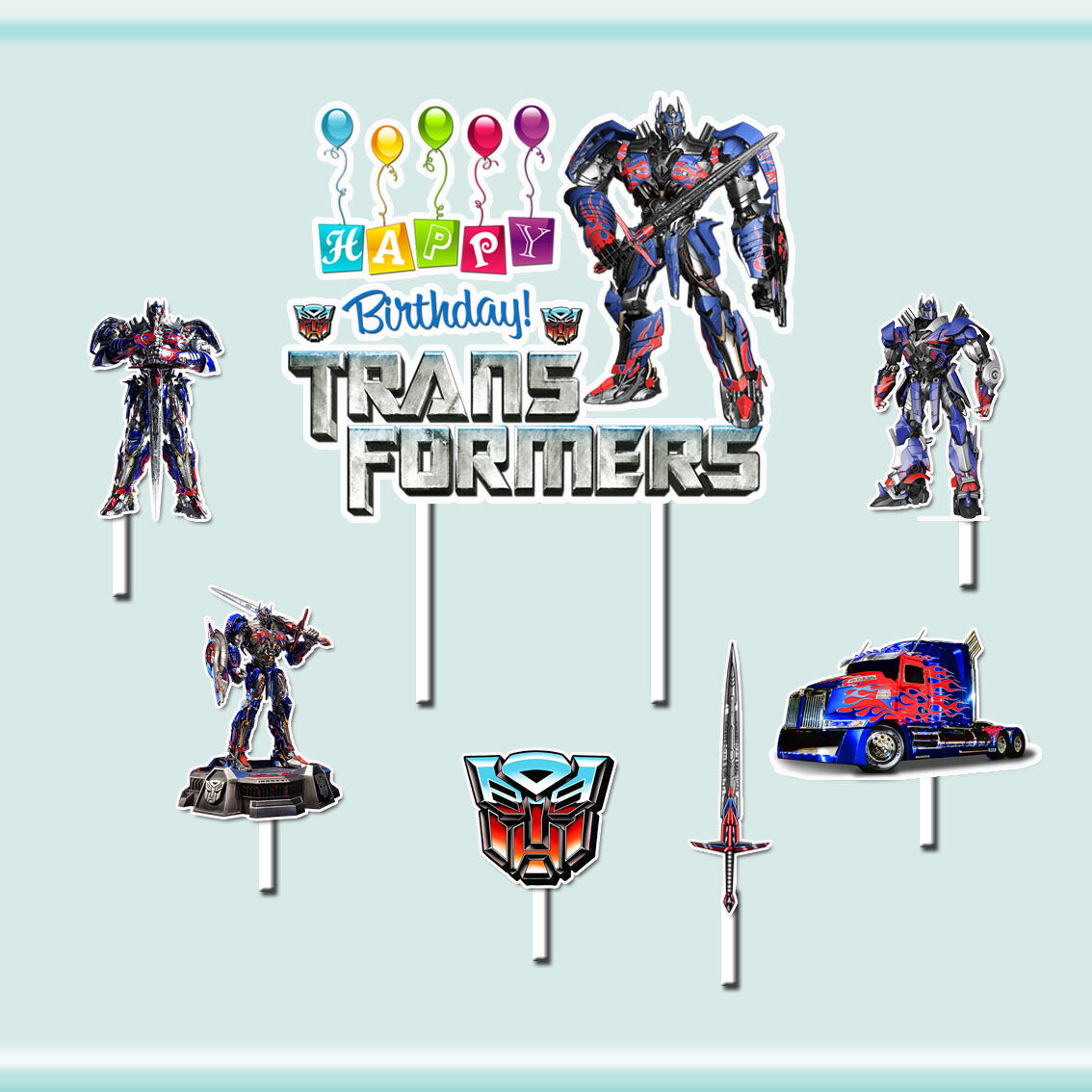 Topper cake Transformers Optimus prime happy birthday Lazada Indonesia