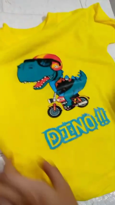 Kaos Anak Laki Laki Umur 2-10Tahun Motif DINO BIKE