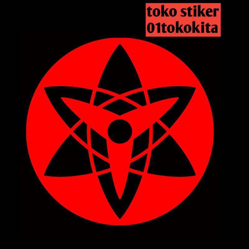 Sticker cutting mata sharingan dan rinnegan sasuke 2 warna anime naruto