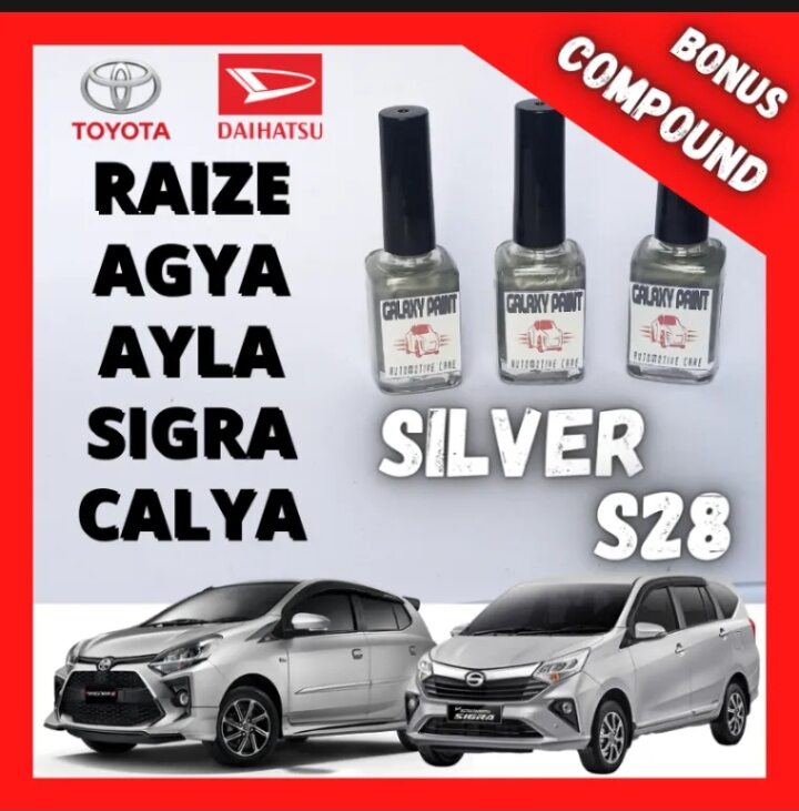 Cat Mobil Oles Toyota Daihatsu Silver Penghilang Goresan Baret Lecet Body Murah Raize Agya ayla Sigra Calya Harga 55,000 rupiah*Gratis Ongkir