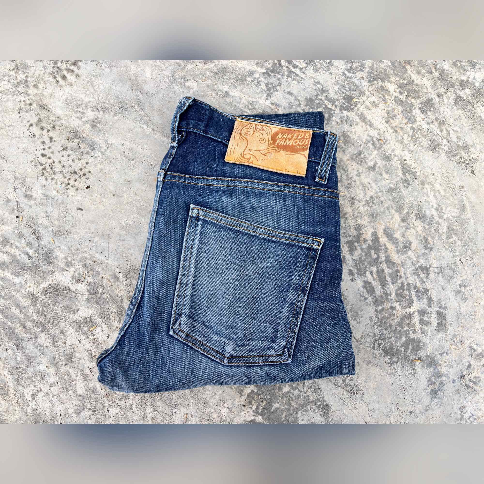 Size 29 Selvedge Naked & Famous Denim Celana Jeans Denim Second 