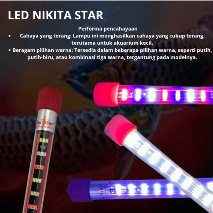 LAMPU T4 3LED NIKITA STAR NS 800 / 1000 LED AQUARIUM HIGH CLASS SUBMERSIBLE