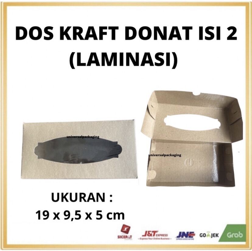 Dos Kraft Donat Laminasi Isi D Box Kardus Dus Kue Donat Kraft