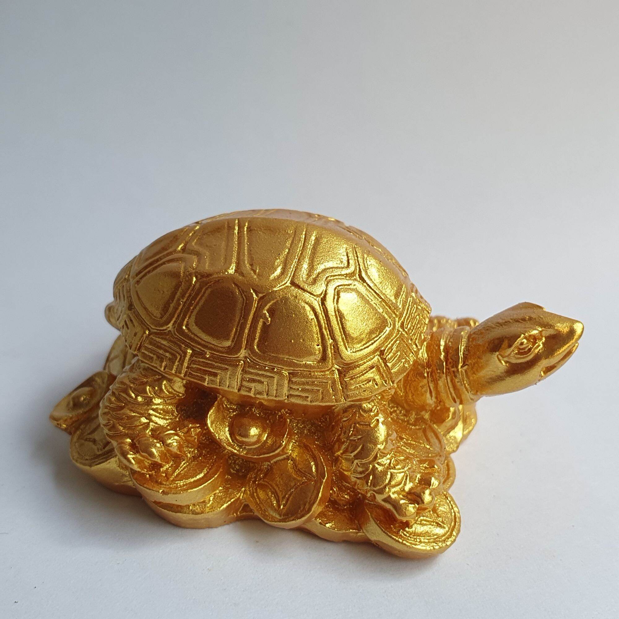 Kura-Kura Emas Fengshui Bahan Resin