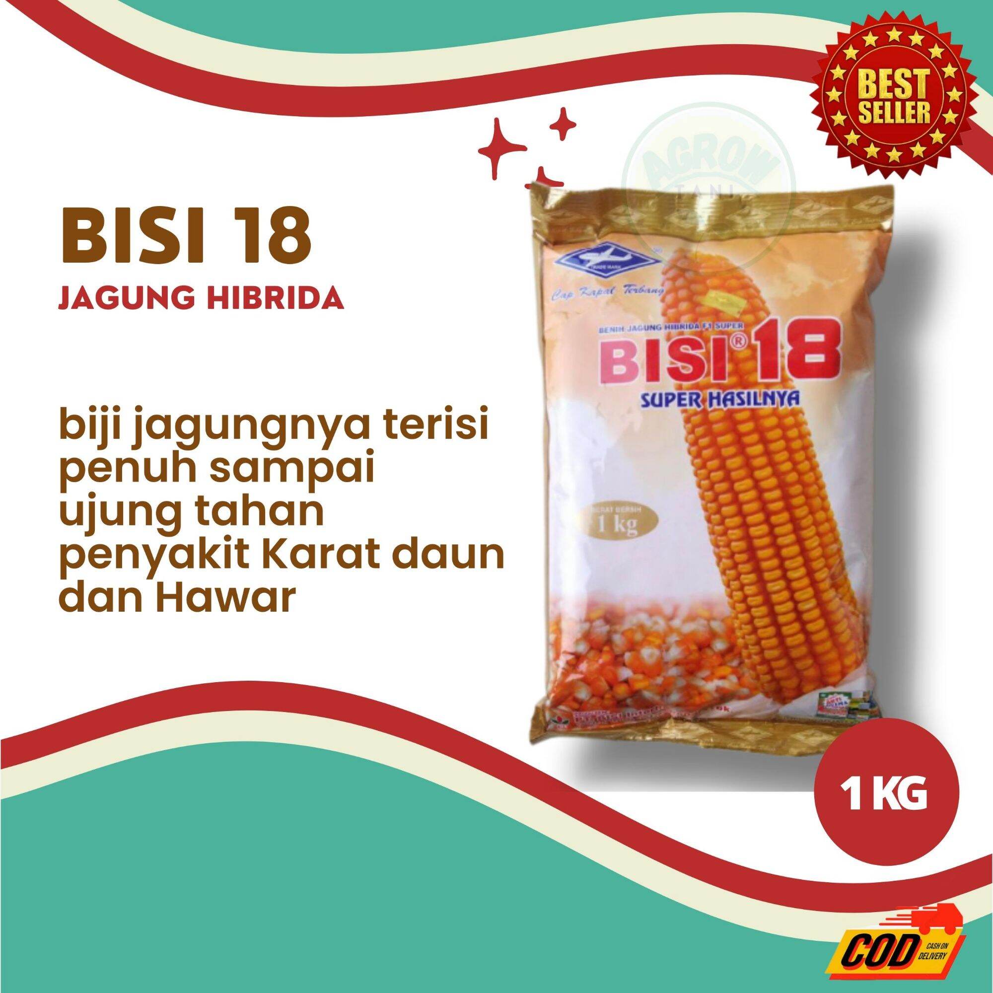 Benih Jagung BISI 18 Super Hibrida Dari Cap Kapal Terbang Isi 1kg ...