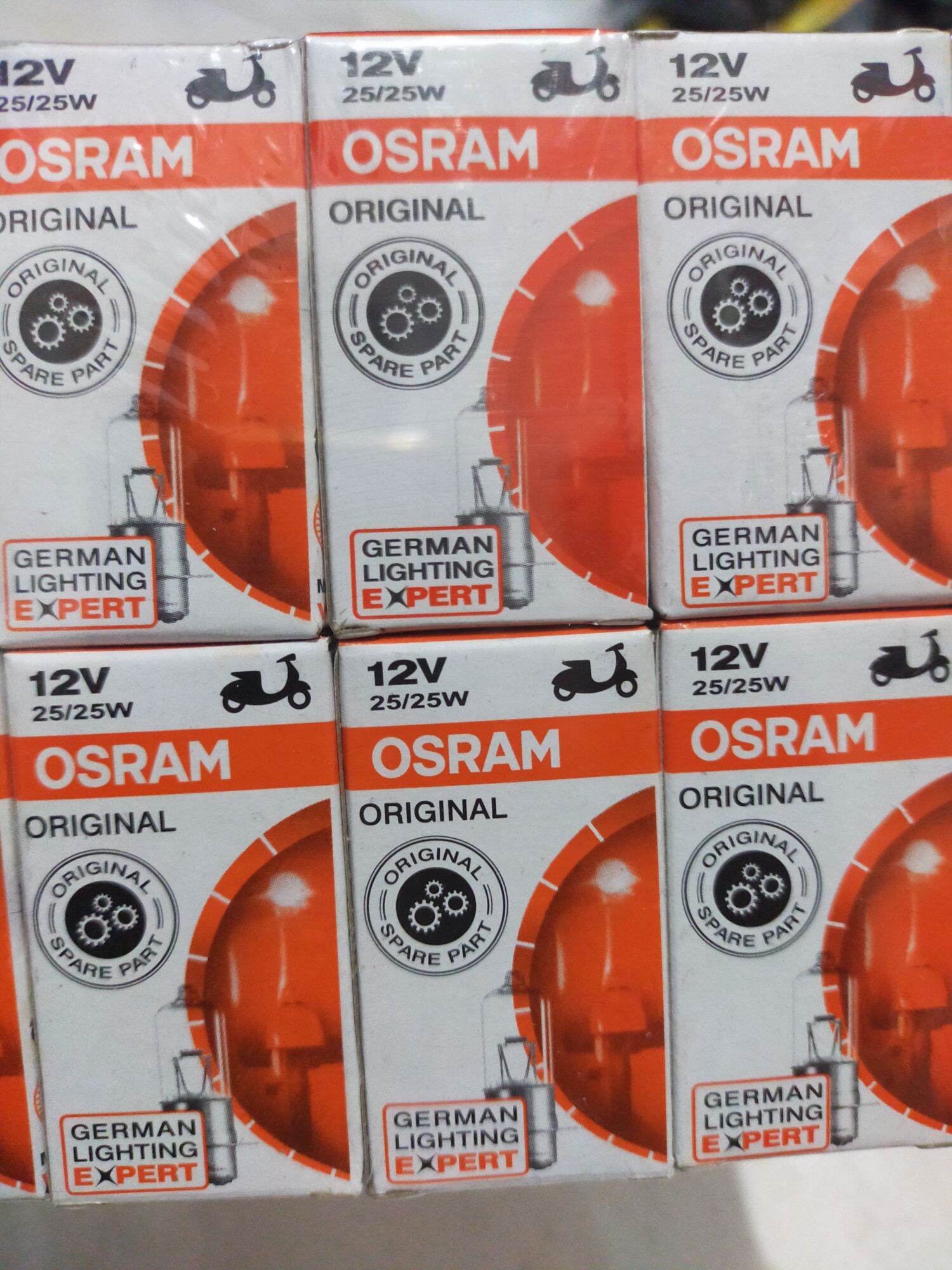 BOHLAM DEPAN OSRAM HALOGEN 18W/25W/30W/35W BEAT GRAND MIO OSRAM ORIGINAL100% - 25/25W Harga 7,900 rupiah*Gratis Ongkir