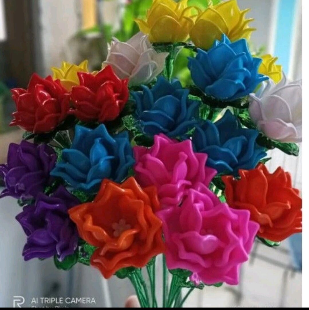 bunga akrilik ukuran sedangcantik