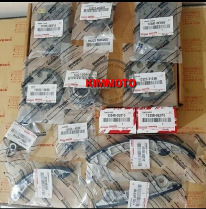 TIMING CHAIN SET RANTAI KETENG SET 13 ITEM HILUX REVO 1GD/2GD Harga 2,970,000 rupiah*Gratis Ongkir