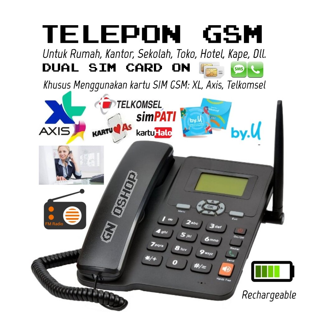 Telepon GSM Rumah Kantor Pesawat Telphone Telpon Telephone Telp Kartu Sim Card Gsm Fwt Fwp Fixed Wireless Phone Terminal Desk Home Harga  999,900 Ringgit*Penghantaran Percuma