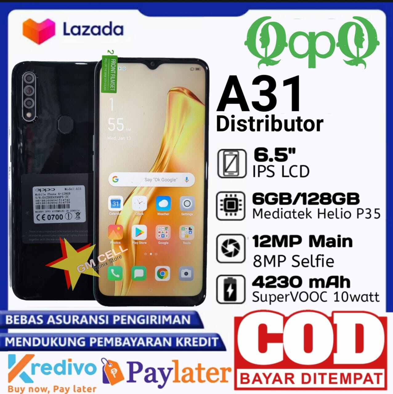 HP A31 Ram 6 + 128.full 6,5inch display. 4G LTE network best selling! Best Selling Harga  1,725,000 Ringgit*Penghantaran Percuma