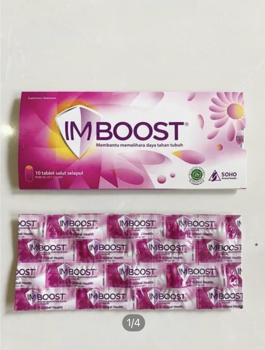 Imboost Dewasa Vitamin Obat Daya Tahan Tubuh Imun Tablet Strip Isi 10