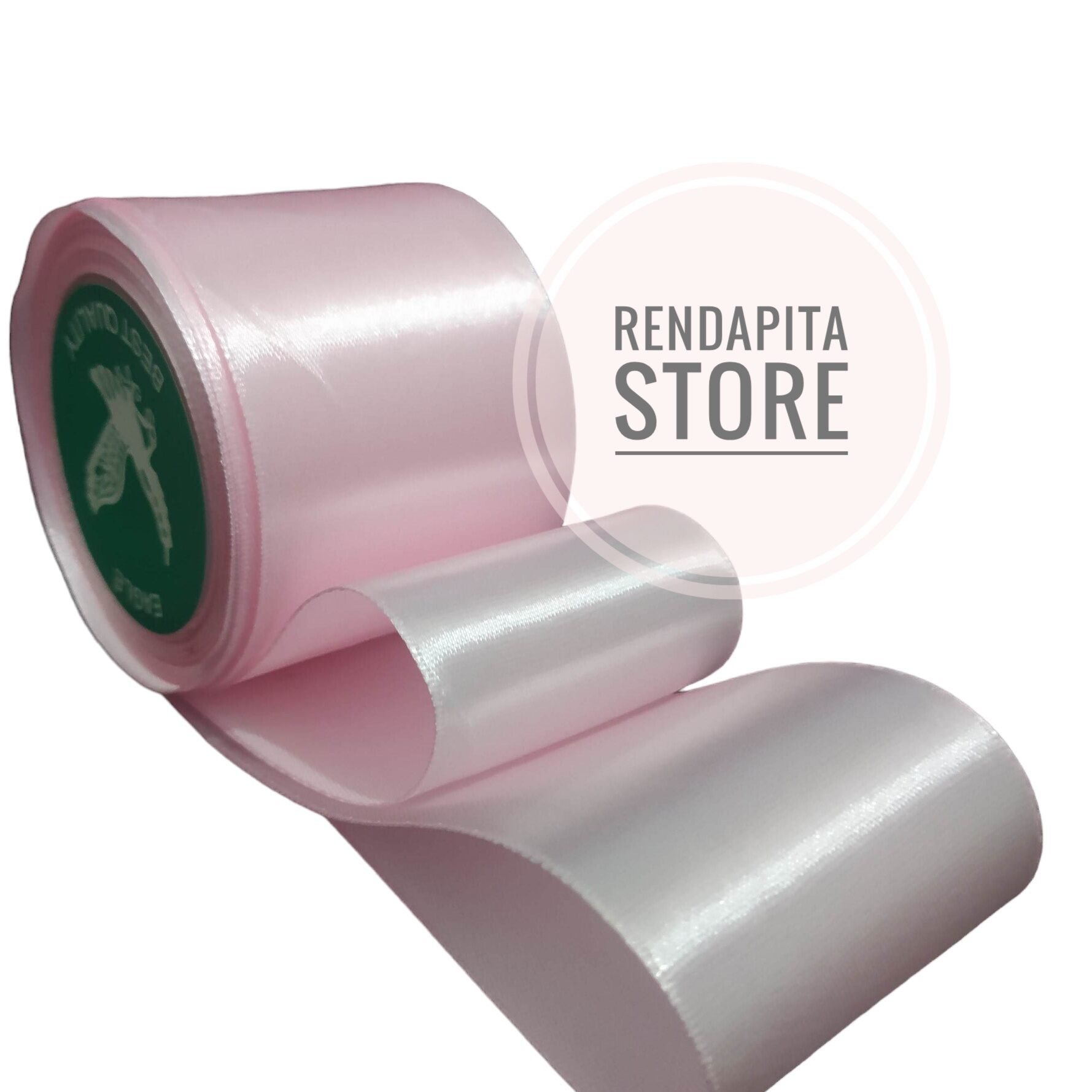 Pita Satin Saten/Pita Hias Kado Buket/Pita Satin Baby Pink/Baby Pink rebborn 4cm Per Rol 20 Yard Warna Baby Pink