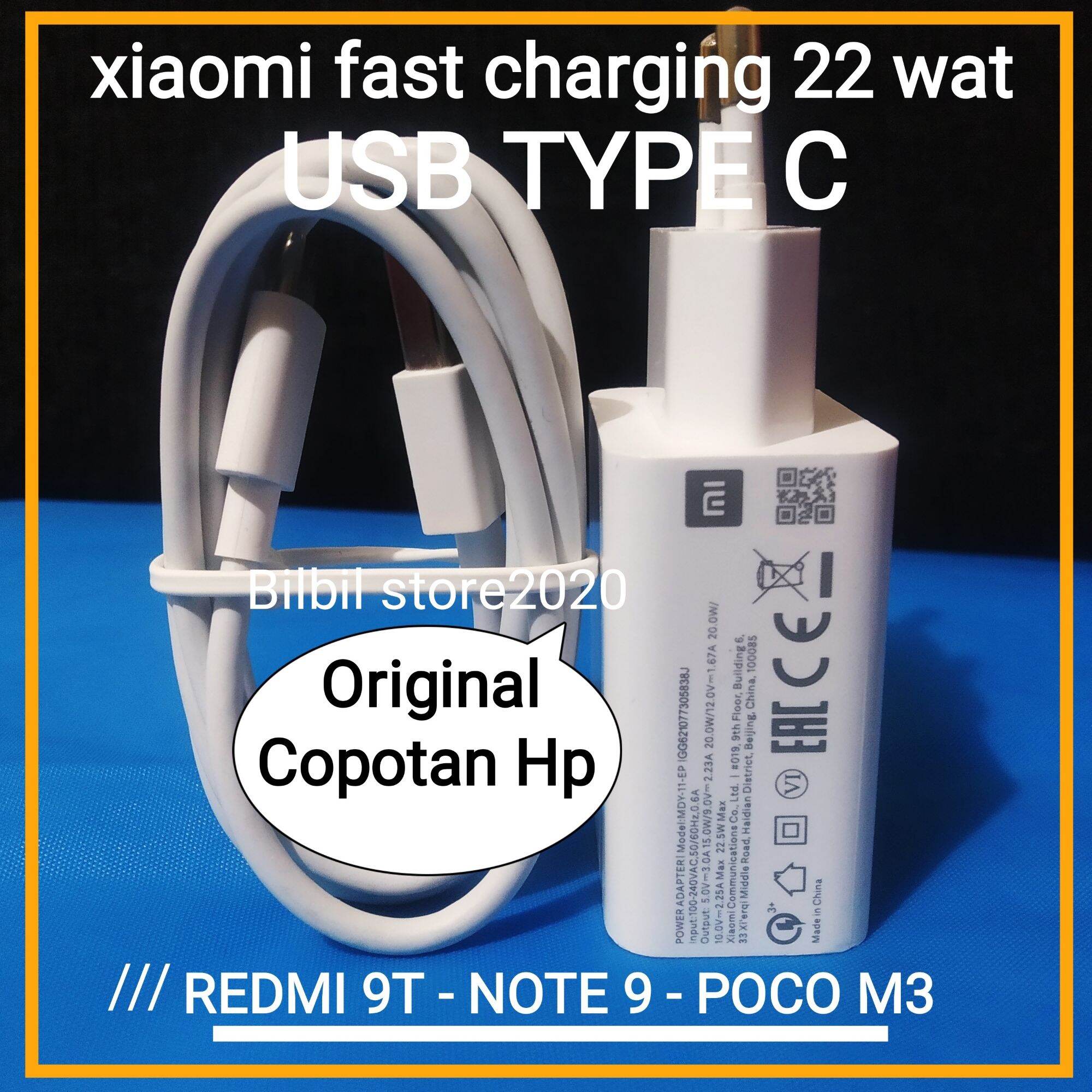 Charger XIAOMI wat type C fast charging original 100% REDMI