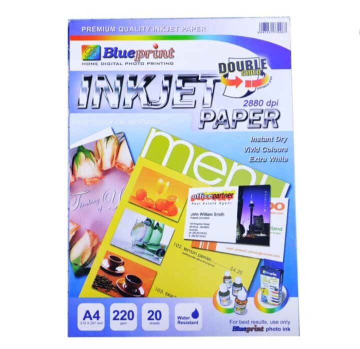 Double Sided Inkjet Paper A4 220Gsm Isi 20 Lembar kertas blueprint Lazada Indonesia