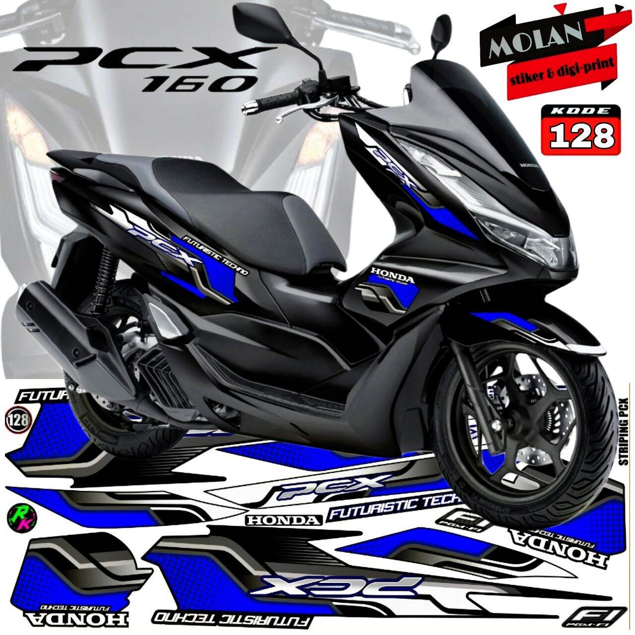 Decal Sticker Striping Variasi All New Honda Pcx 160 New Pcx 160 2022