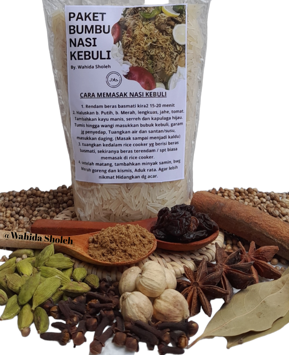 Bahan-bahan untuk nasi kebuli lidah sapi yang lengkap dan segar