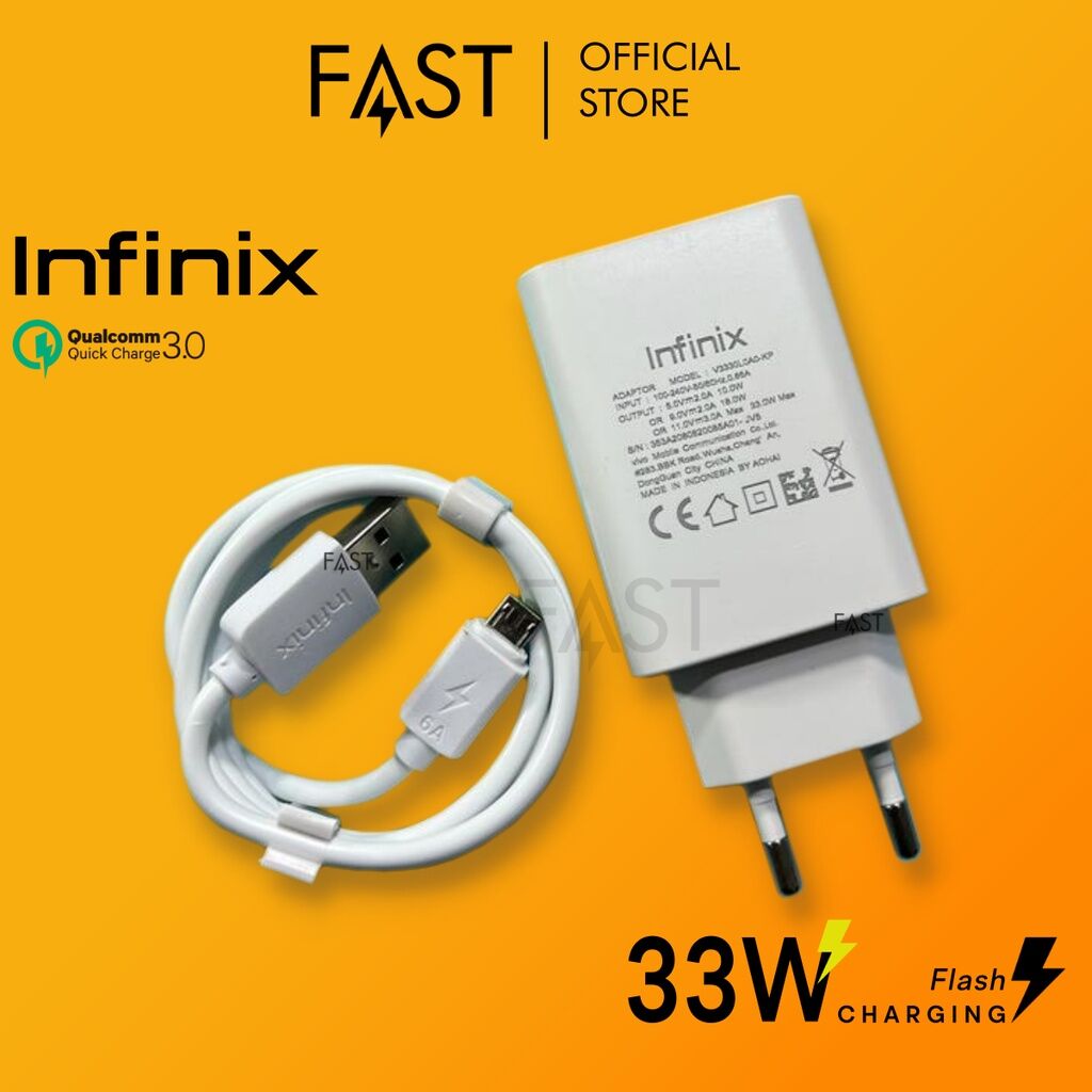 Charger Cas Fast Charging Infinix 33w Original 100 Kabel Type C