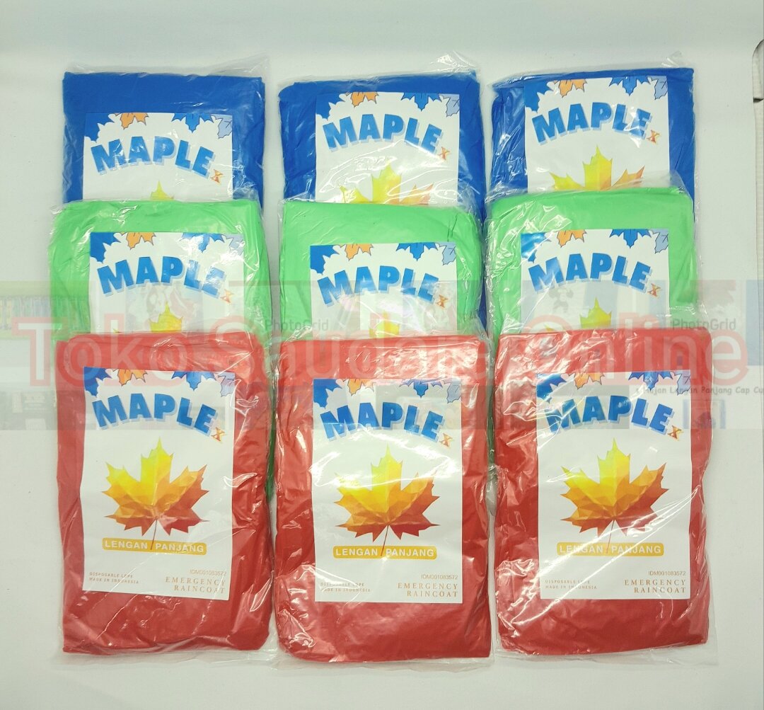 Long Sleeve raincoat Maple X raincoat poncho thick cheap raincoat Harga 2,750 rupiah*Gratis Ongkir