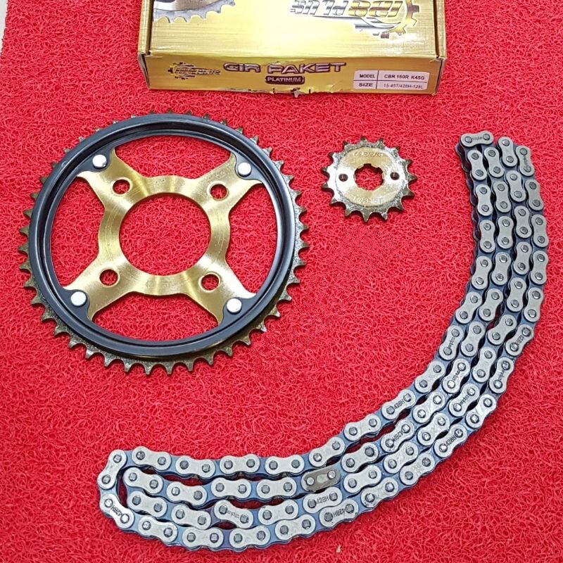 GIR SET GEAR PAKET 15T45T CB150R CBR150R LAMA NEW MEGA PRO TIGER SONIC