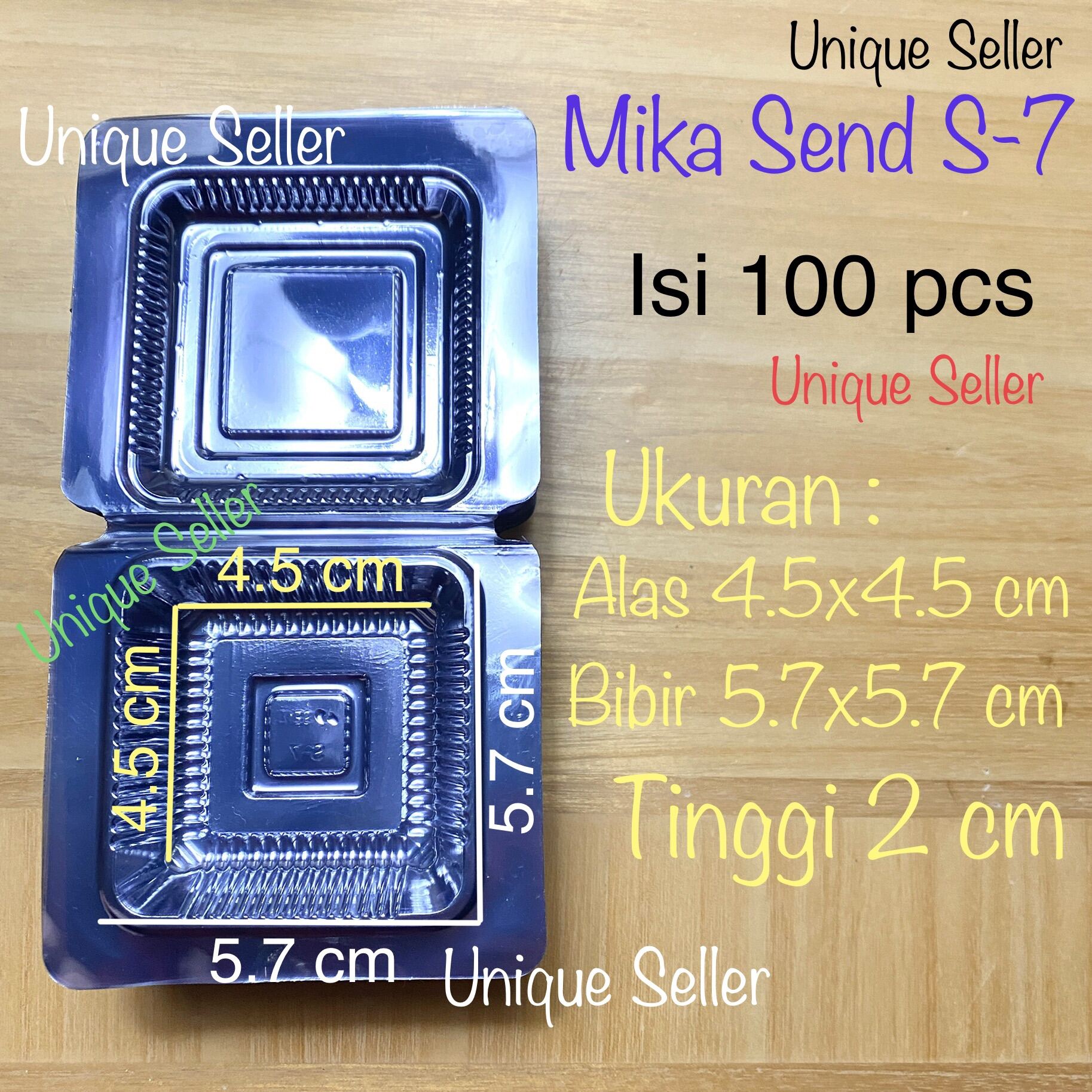 Mika 7A Isi 100 Pcs / Tray Mika 6 Cm / Mika AG B-7A / Mika Kue Kotak ...