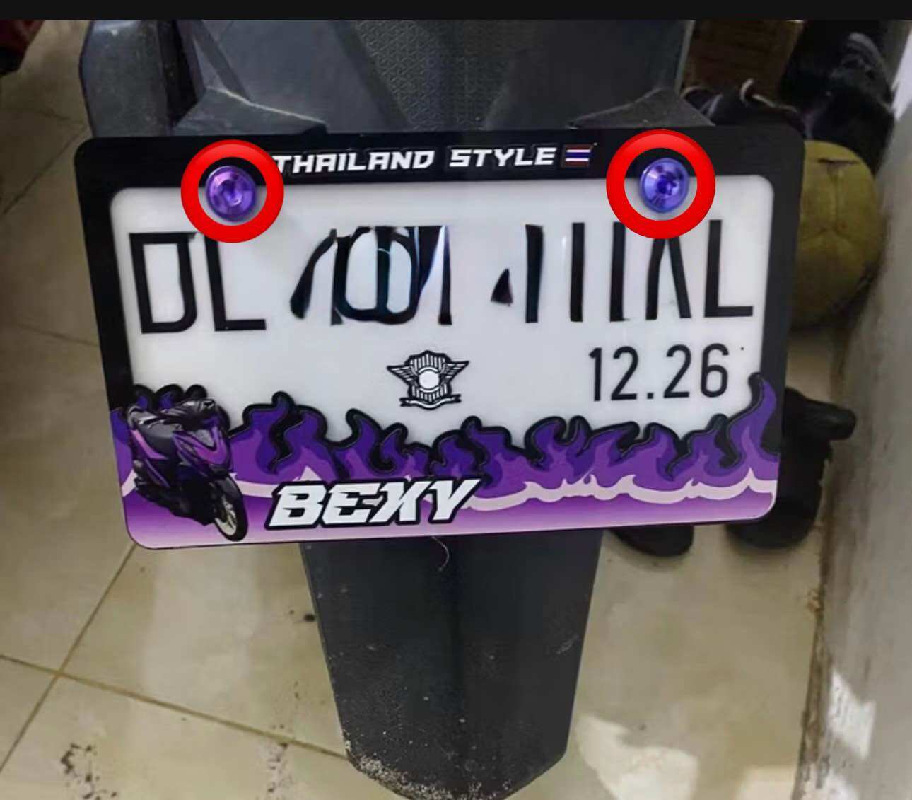 (Contents of 2) Titanium Bolts Set for Custom Number Plate Frame, Original from Vietnam Harga 23,900 rupiah*Gratis Ongkir