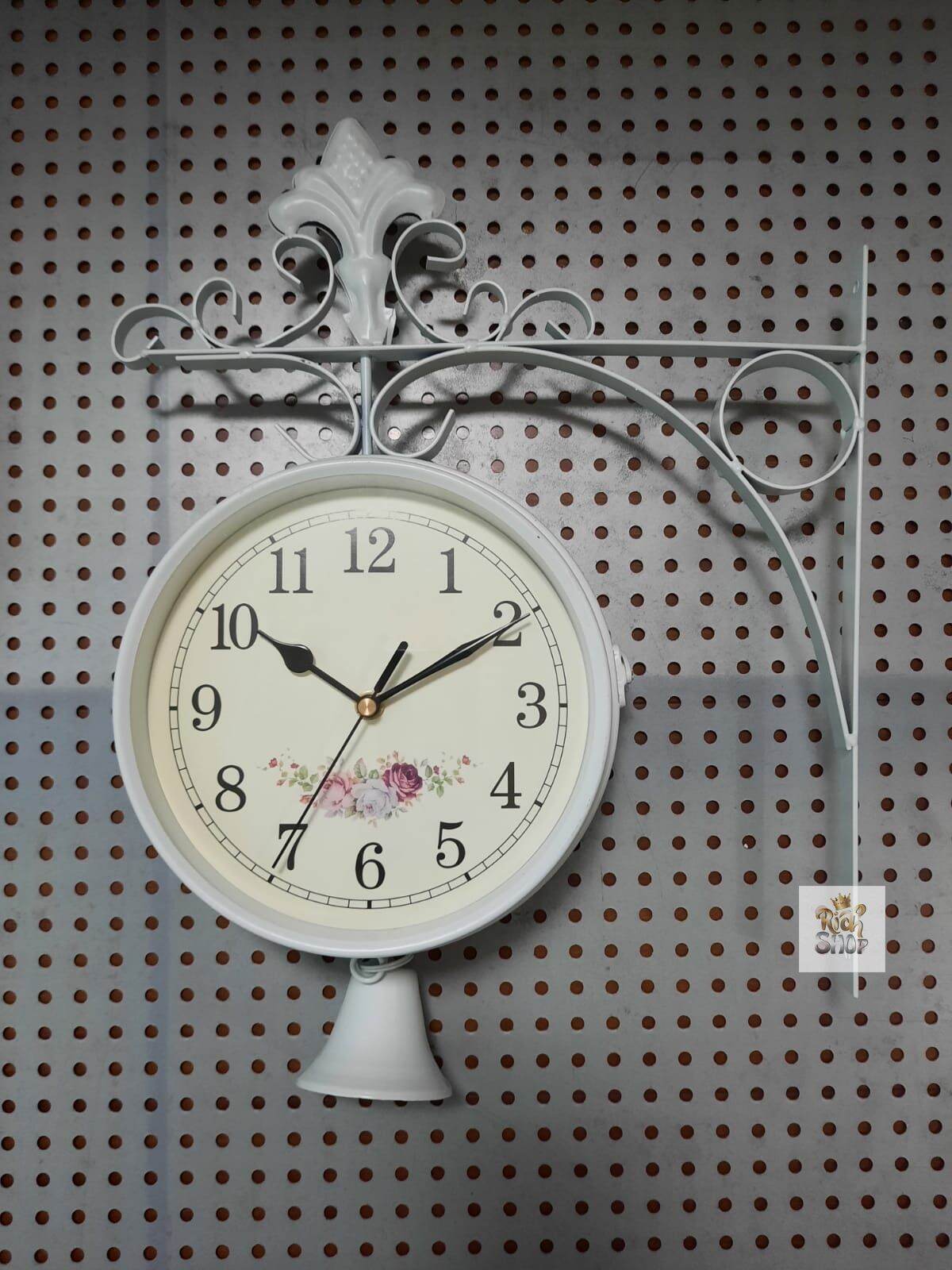 Jam Dinding Gantung Dua Sisi Shabby Vintage Garden Cafe