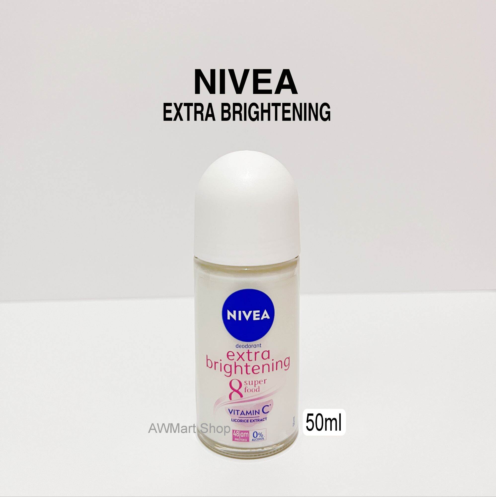 NIVEA Deodorant Extra Brightening Roll On - 50ml & 25ml