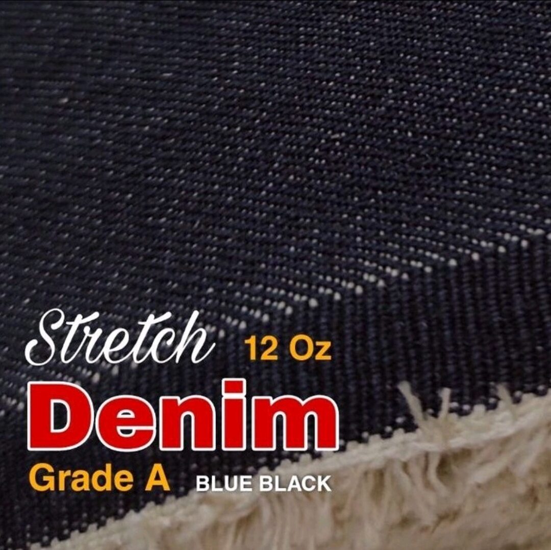 kain bahan jeans denim blue black 12oz strech per 125m Kain Jeans