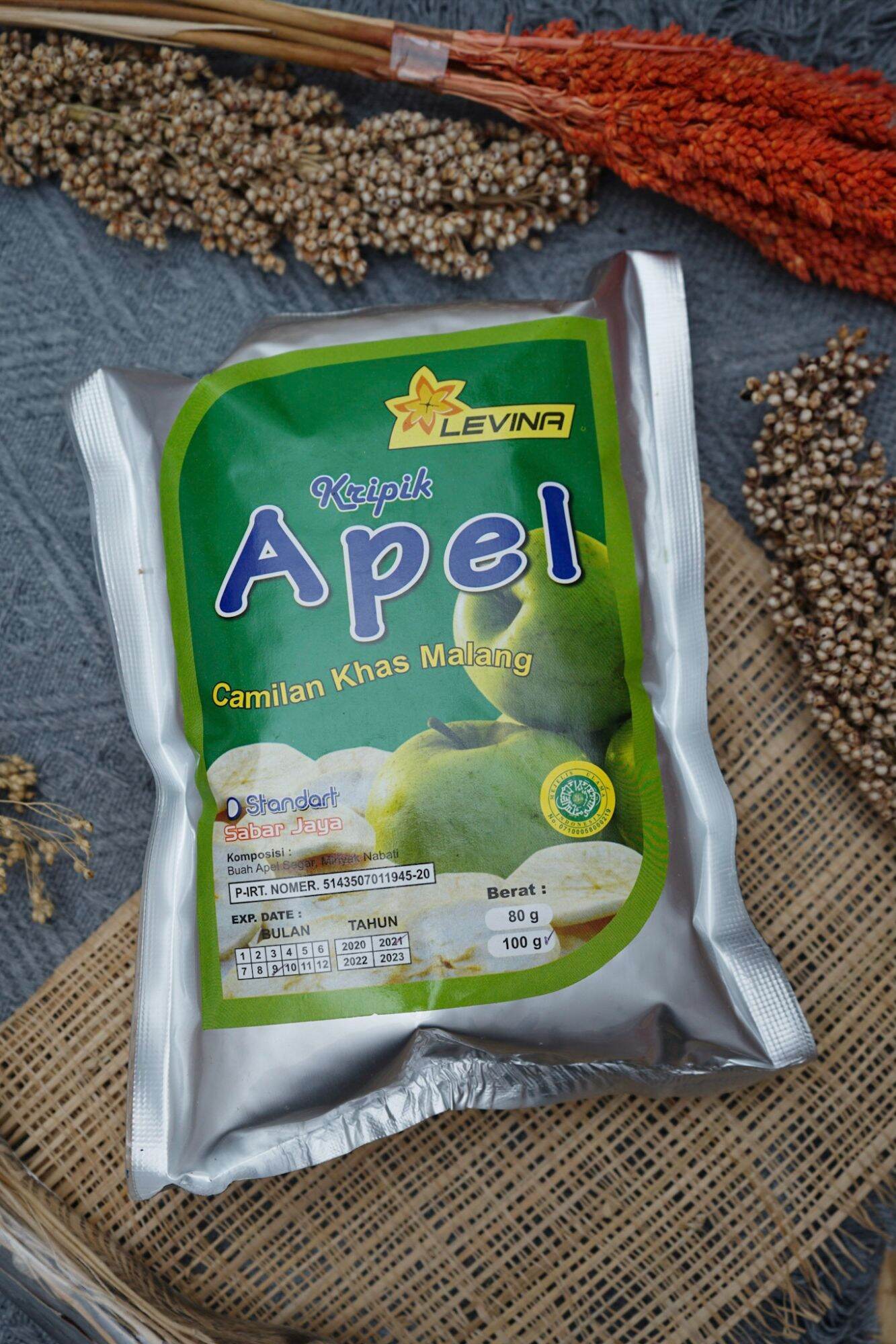 Keripik Apel Levina 100 Gram Kualitas Standar Kripik Buah Malang